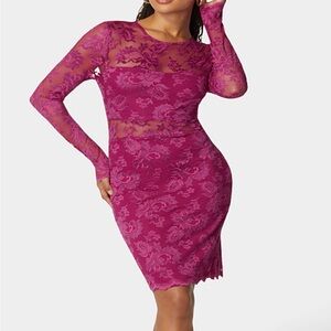 Bebe Women's Pink Lace Dress